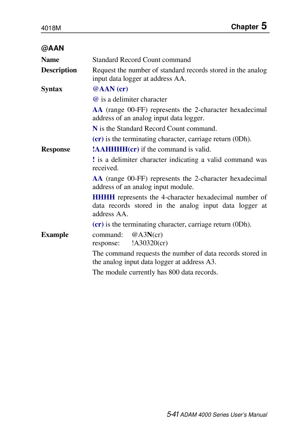 Advantech ADAM 4000 user manual @Aan, @AAN cr 