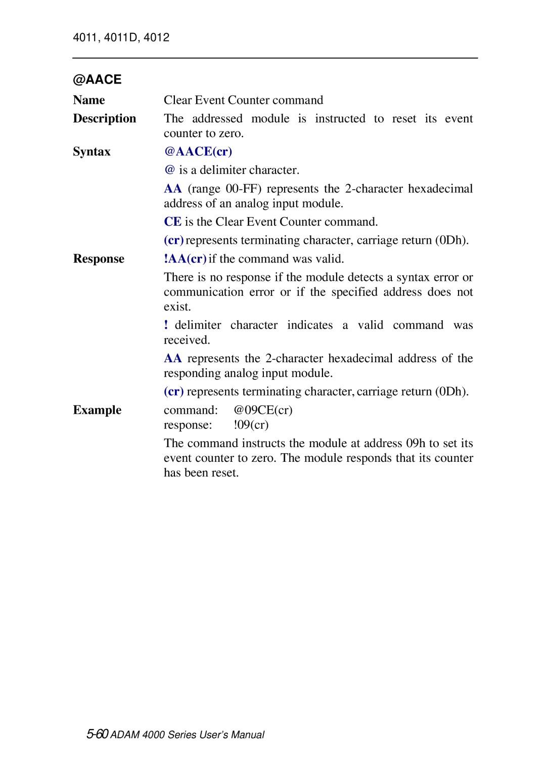 Advantech ADAM 4000 user manual @Aace, @AACEcr 