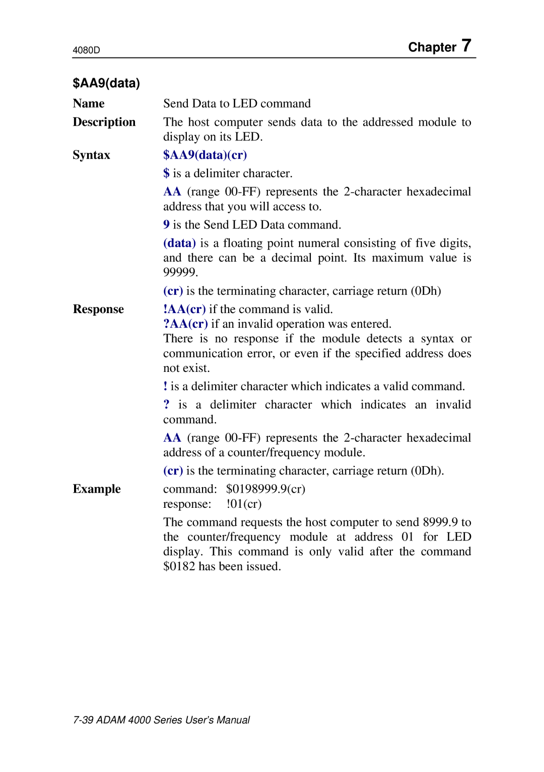 Advantech ADAM 4000 user manual $AA9datacr 