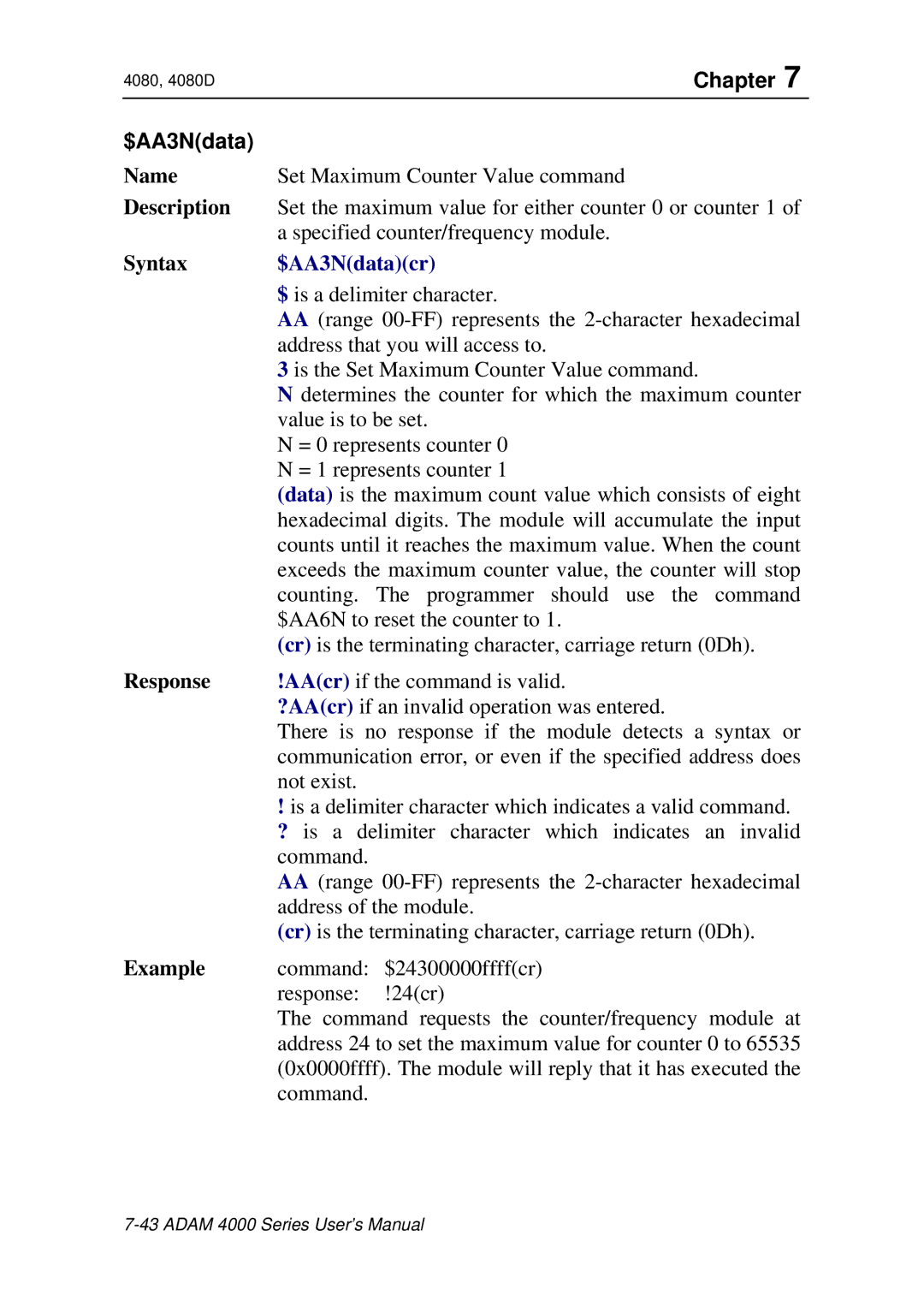 Advantech ADAM 4000 user manual $AA3Ndatacr 