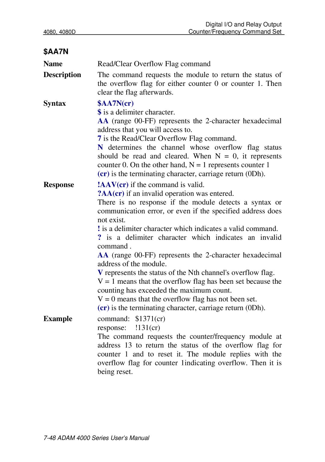 Advantech ADAM 4000 user manual $AA7Ncr 