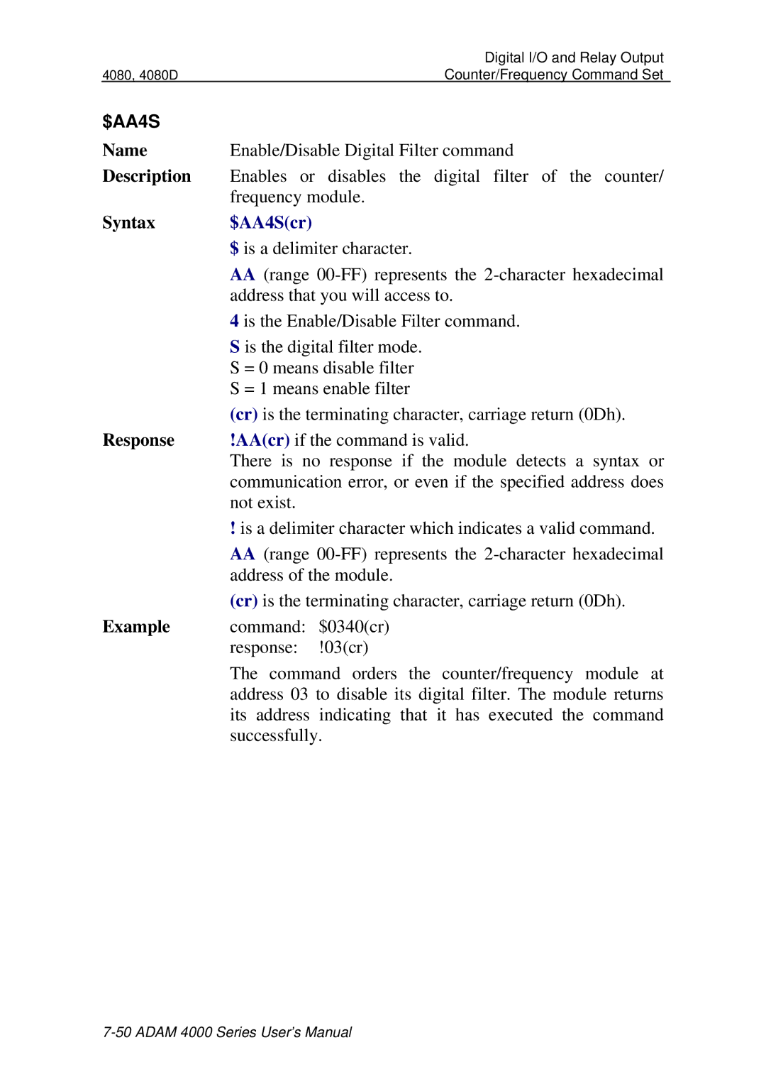 Advantech ADAM 4000 user manual $AA4Scr 