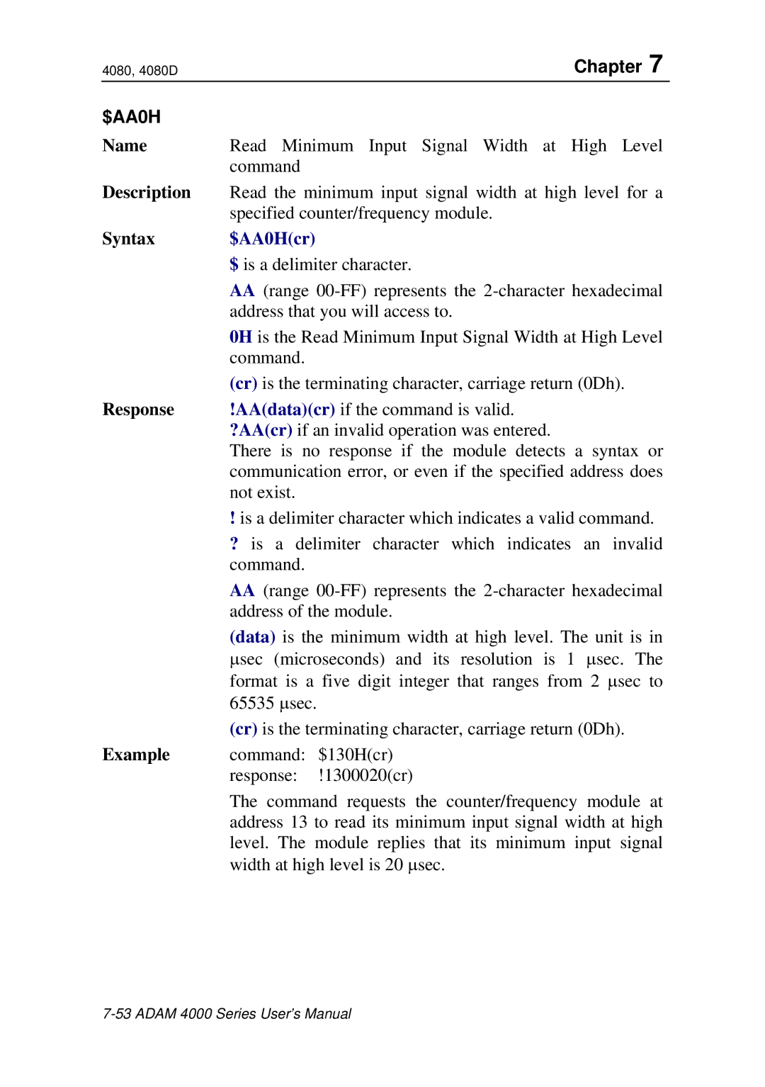 Advantech ADAM 4000 user manual $AA0Hcr 