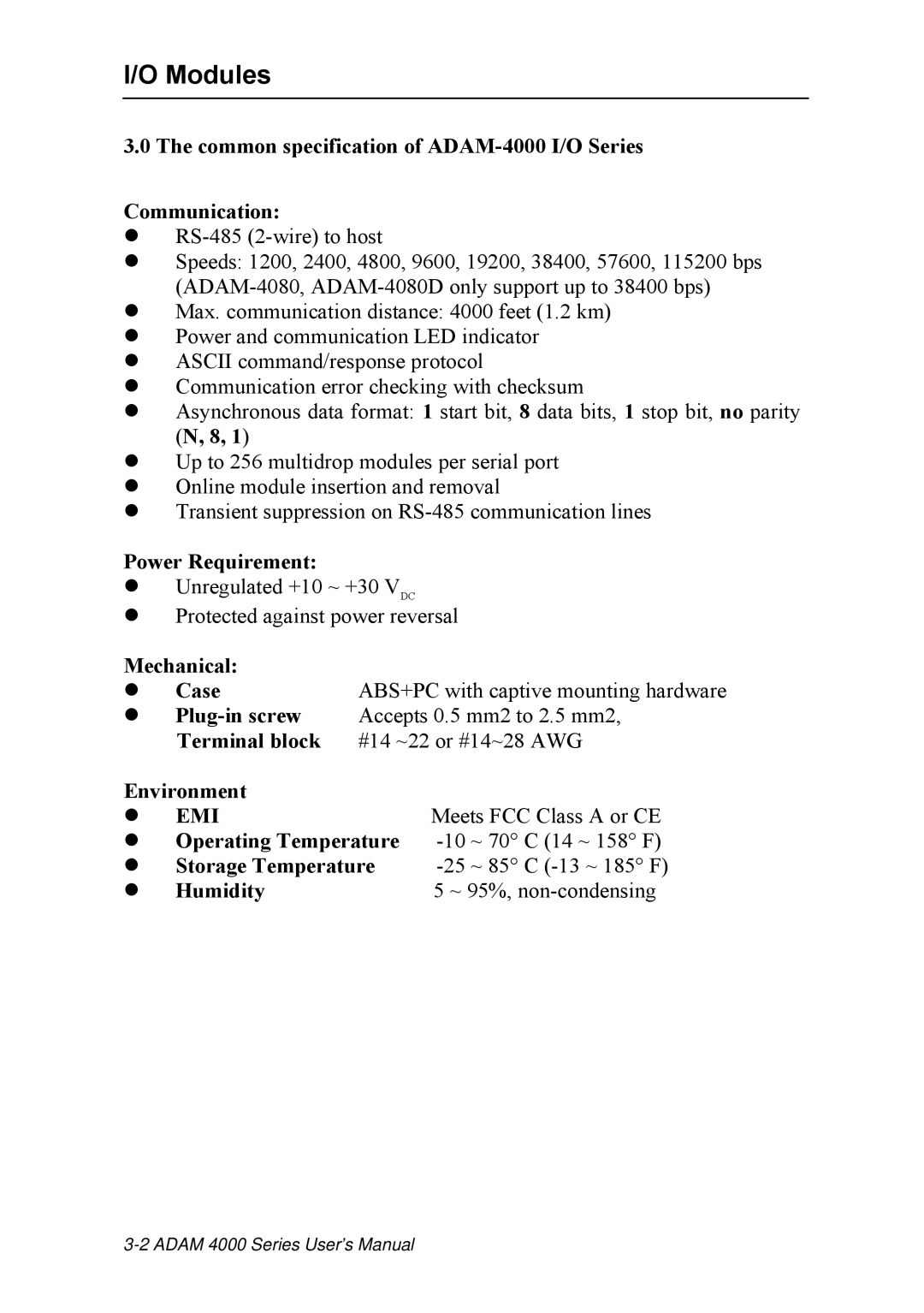 Advantech ADAM 4000 user manual Modules 