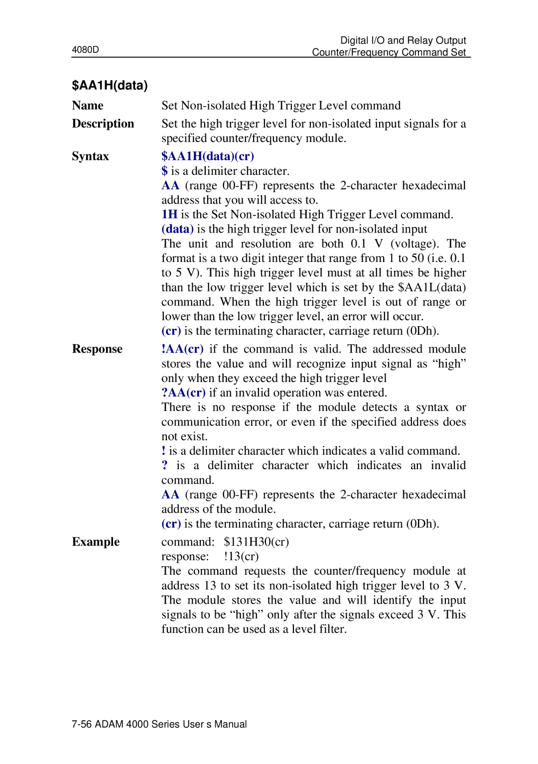 Advantech ADAM 4000 user manual $AA1Hdatacr 