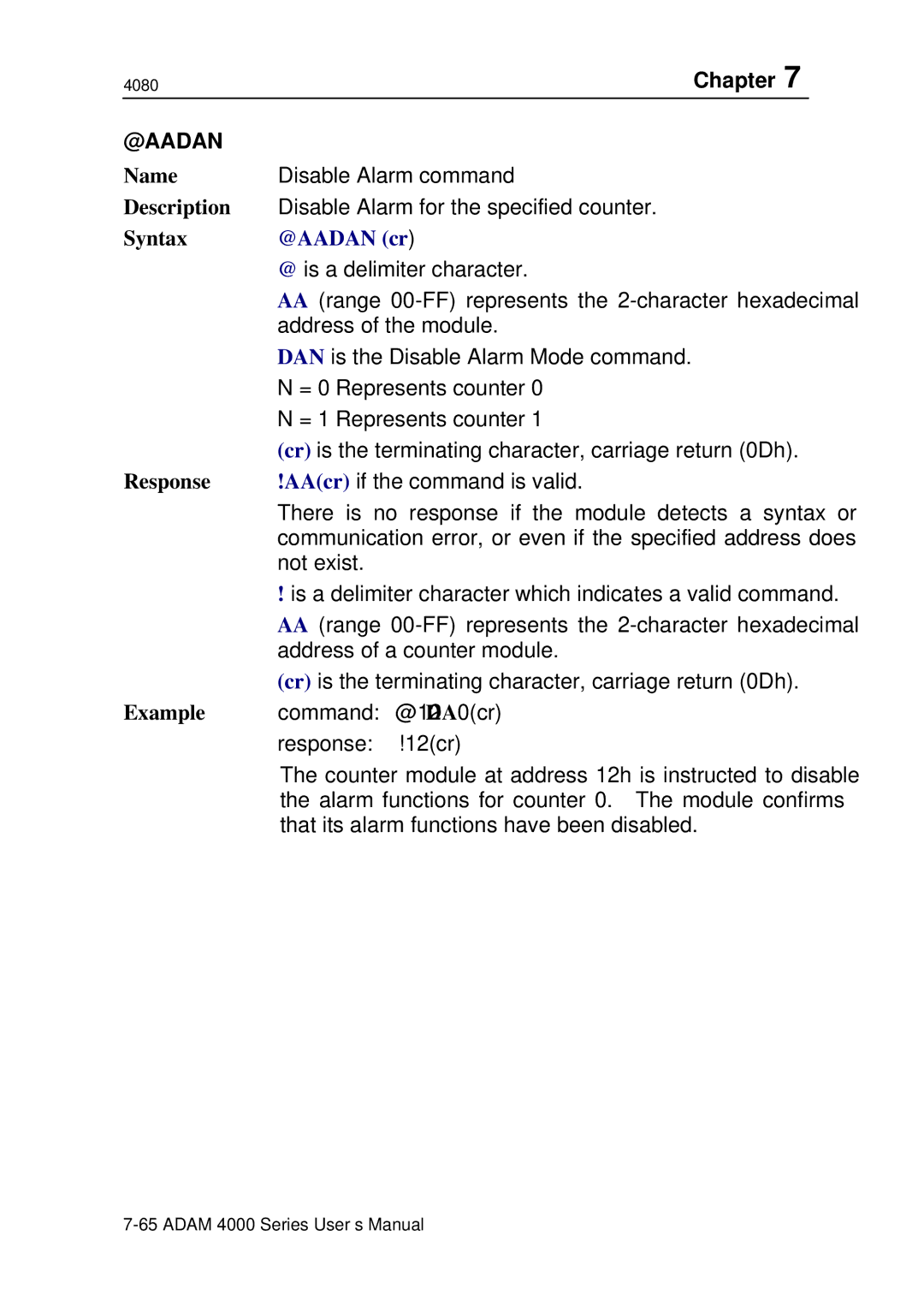 Advantech ADAM 4000 user manual @Aadan, @AADAN cr 