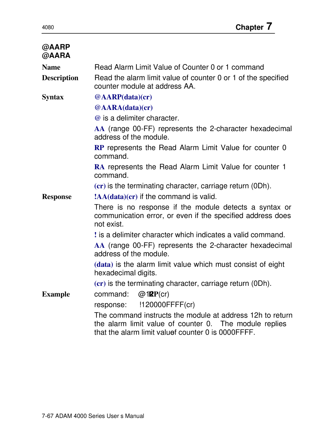 Advantech ADAM 4000 user manual @Aarp @Aara, @AARPdatacr, @AARAdatacr 