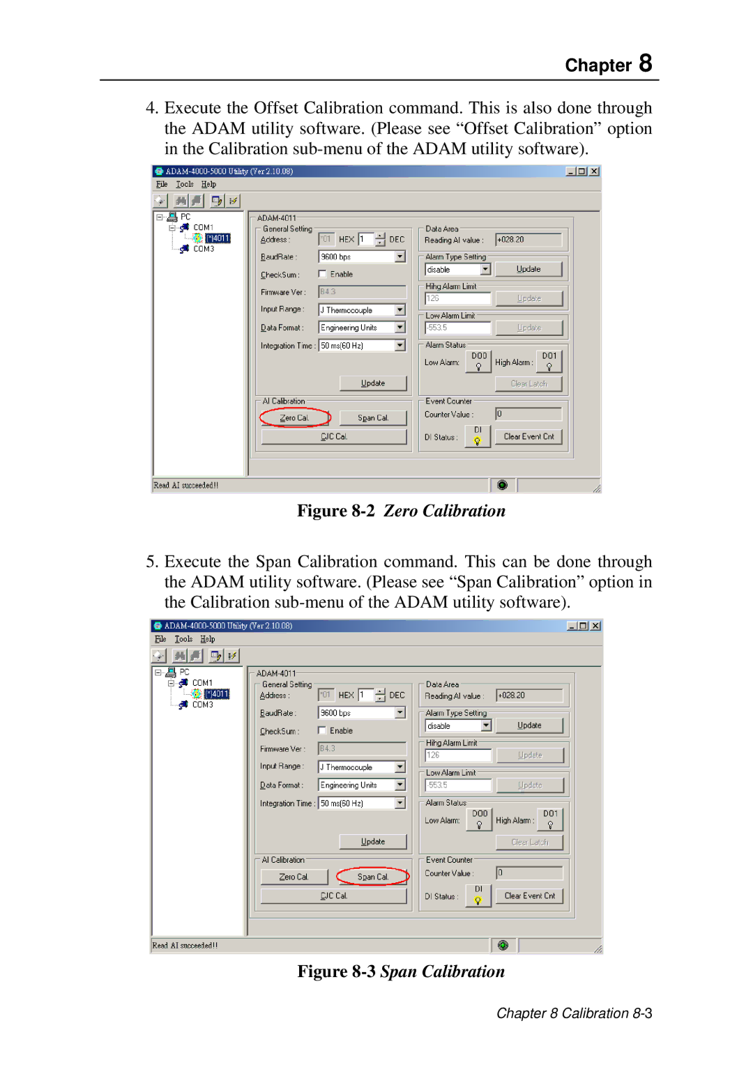 Advantech ADAM 4000 user manual 2Zero Calibration 