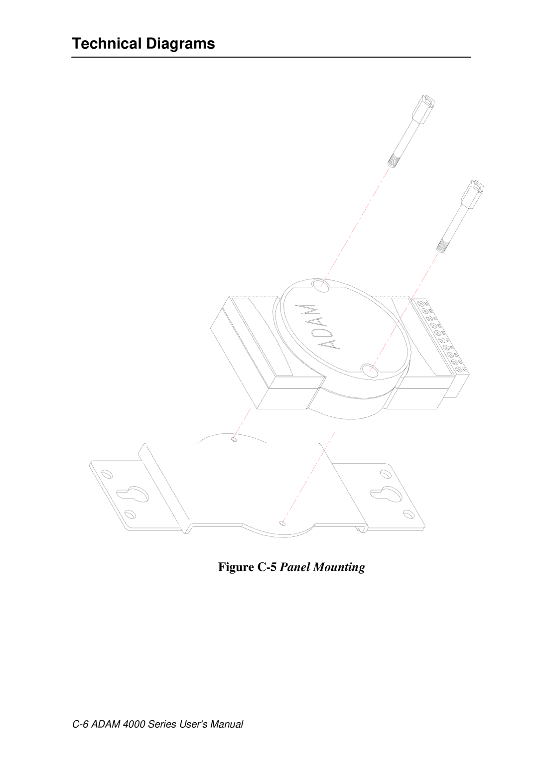 Advantech ADAM 4000 user manual Figure C-5Panel Mounting 