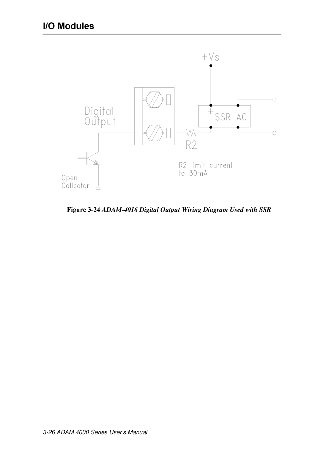 Advantech ADAM 4000 user manual 24ADAM-4016 Digital Output Wiring Diagram Used with SSR 