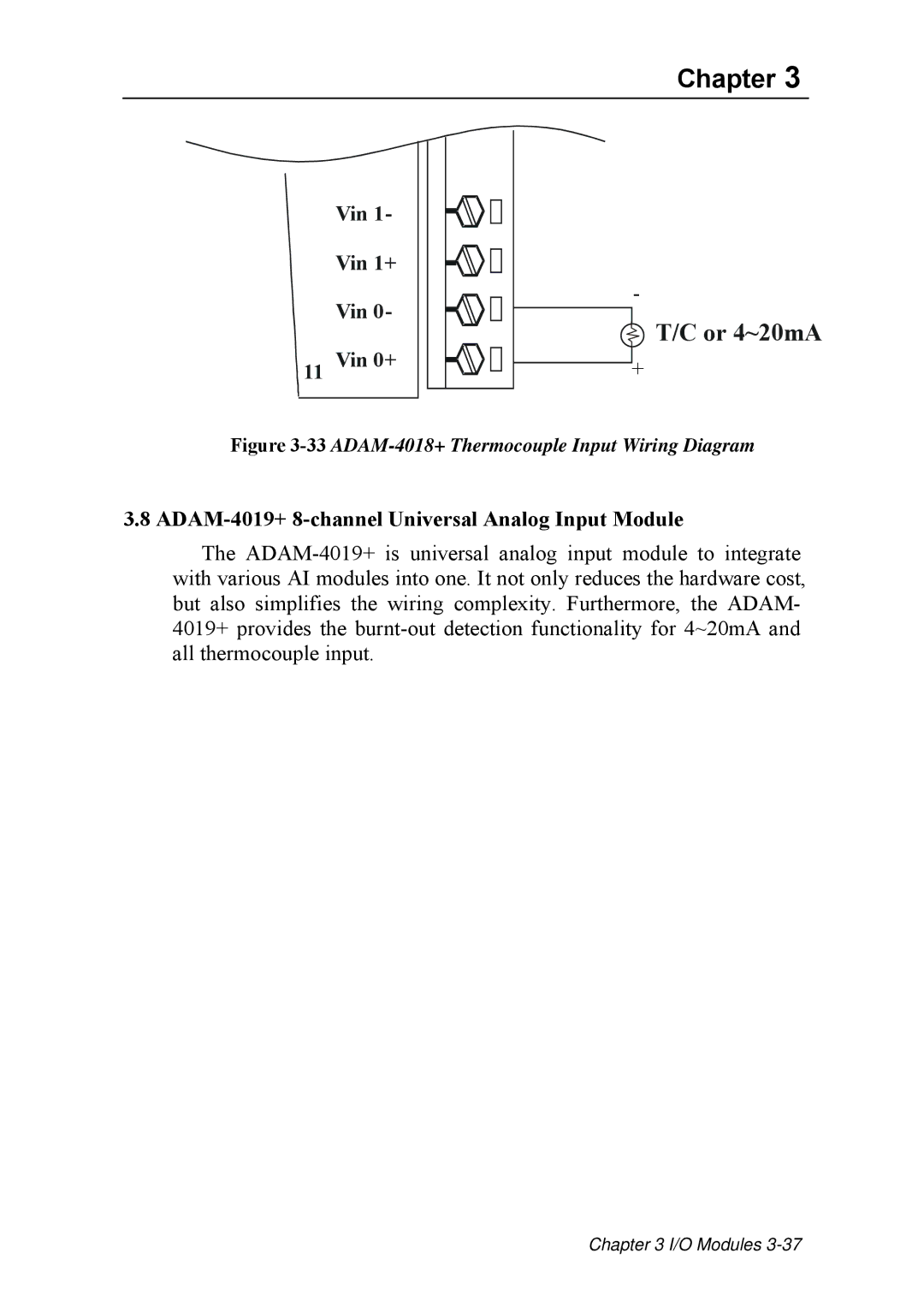 Advantech ADAM 4000 user manual Or 4~20mA, ADAM-4019+ 8-channel Universal Analog Input Module 