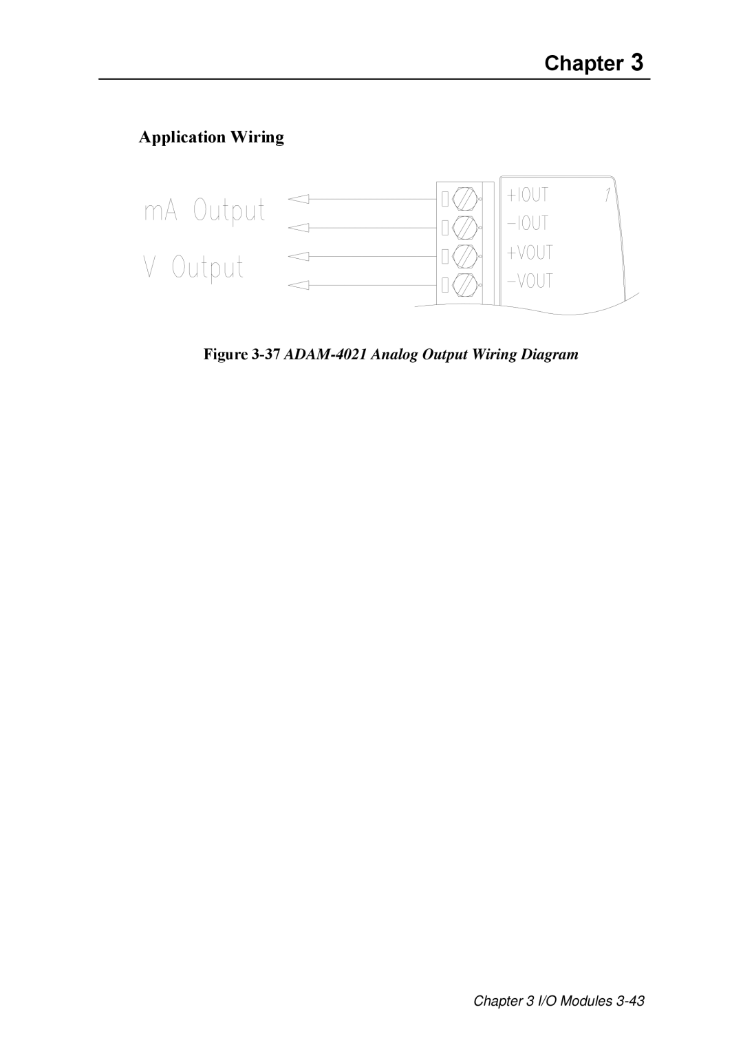 Advantech ADAM 4000 user manual 37ADAM-4021 Analog Output Wiring Diagram 