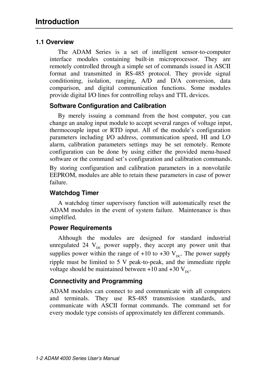 Advantech ADAM 4000 user manual Introduction 