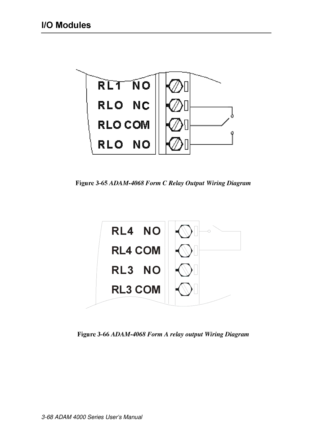 Advantech ADAM 4000 user manual RL4 no RL4 COM RL3 no RL3 COM 