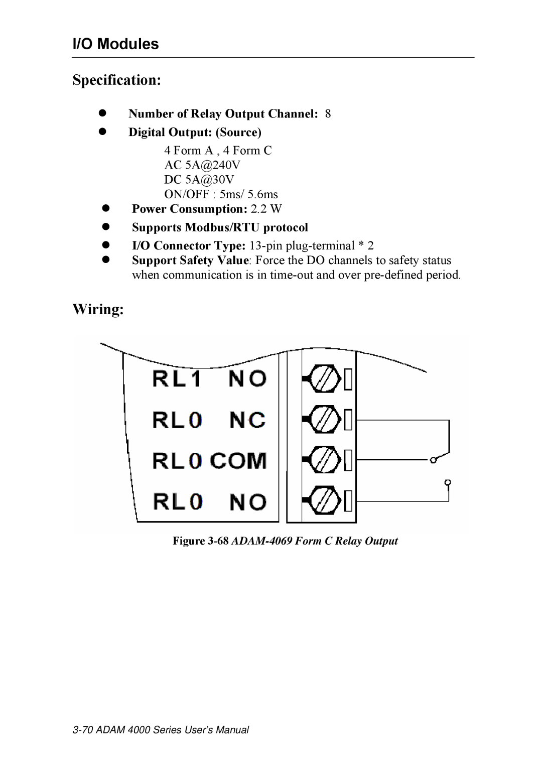 Advantech ADAM 4000 user manual Number of Relay Output Channel Digital Output Source 