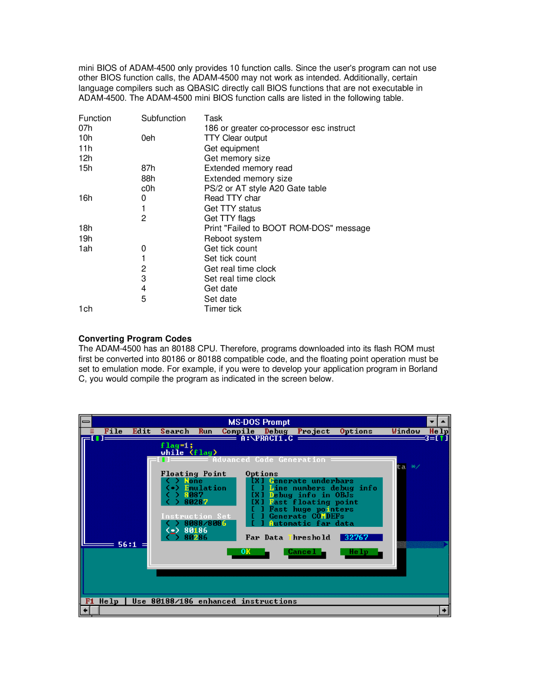 Advantech ADAM-4500 user manual Converting Program Codes 