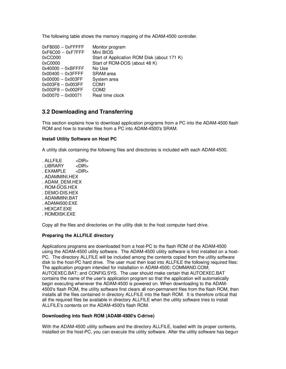 Advantech ADAM-4500 user manual Downloading and Transferring, Install Utility Software on Host PC 