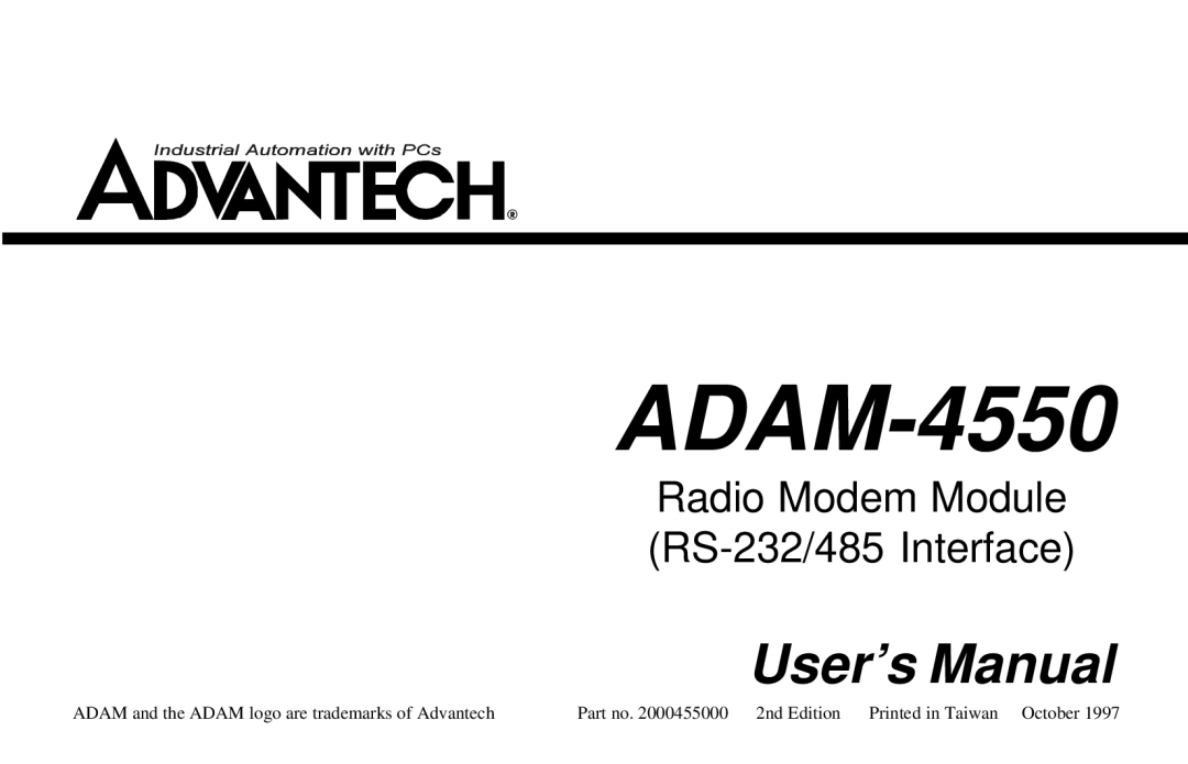 Advantech ADAM-4550 user manual 