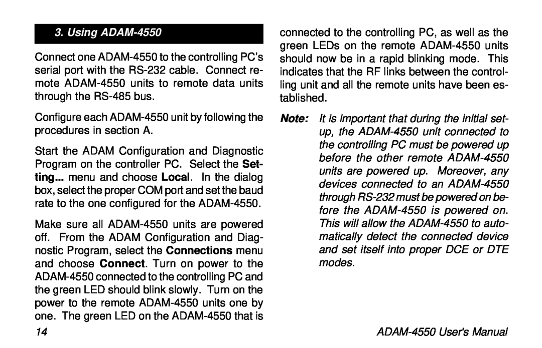 Advantech user manual Using ADAM-4550 