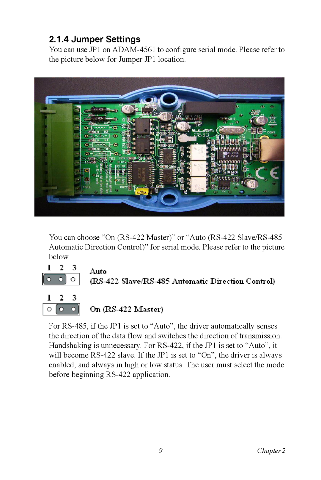 Advantech ADAM-4561 user manual Jumper Settings 