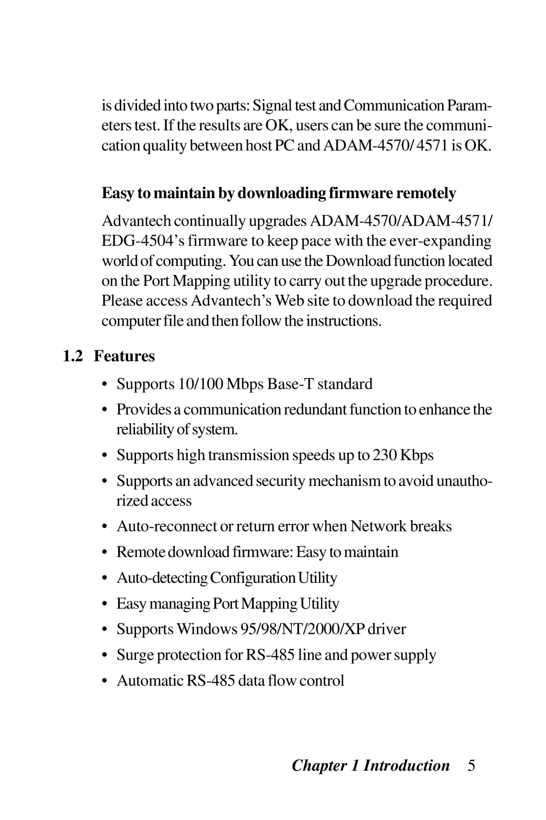 Advantech ADAM-4571, ADAM-4570, EDG-4504 user manual Easy to maintain by downloading firmware remotely, Features 