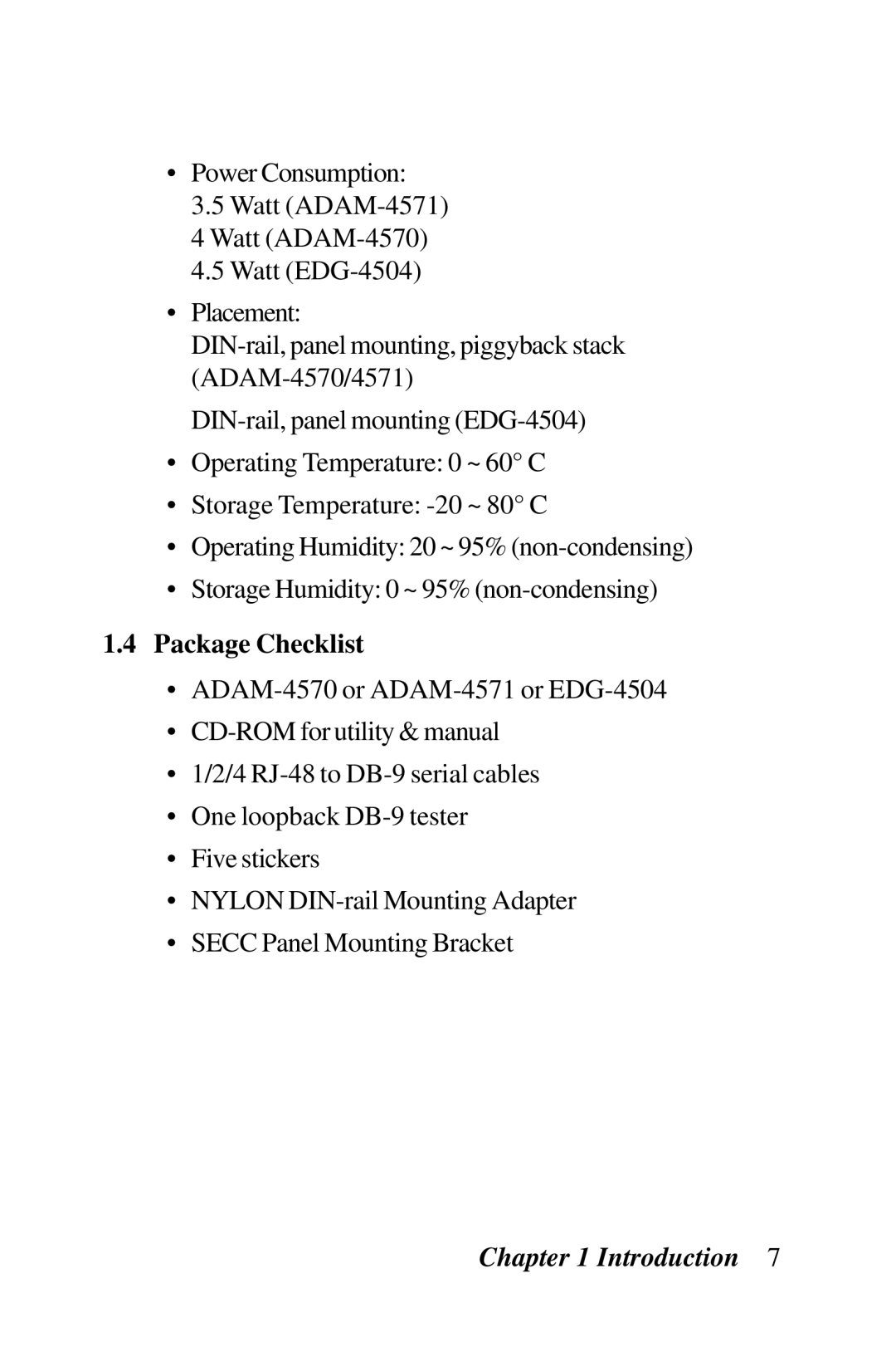 Advantech EDG-4504, ADAM-4571, ADAM-4570 user manual Package Checklist 