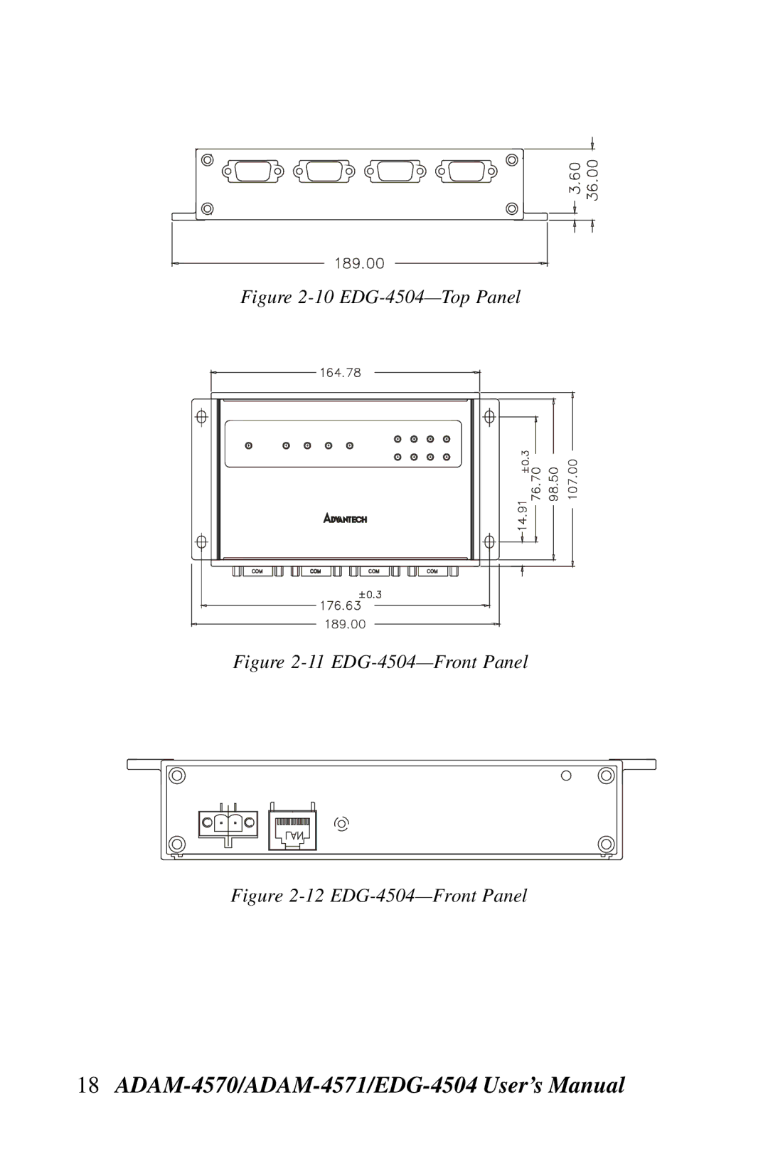 Advantech ADAM-4570, ADAM-4571 user manual EDG-4504-T op Panel 