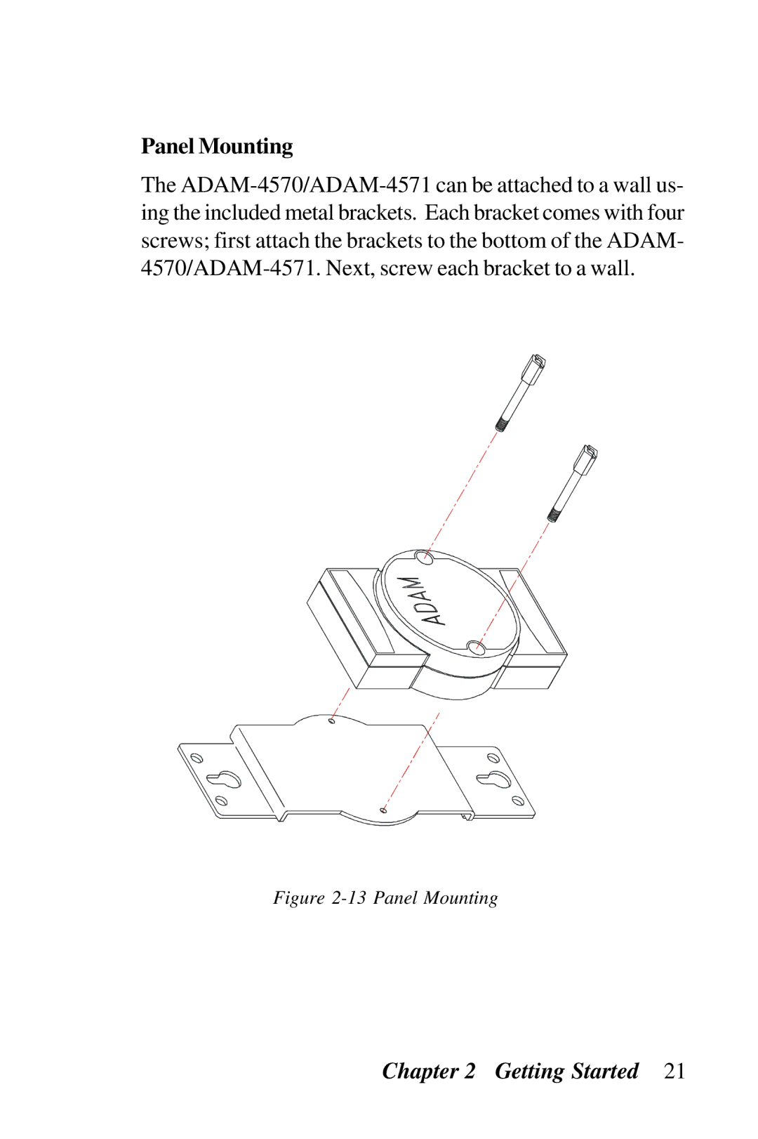 Advantech ADAM-4570, ADAM-4571, EDG-4504 user manual Panel Mounting 