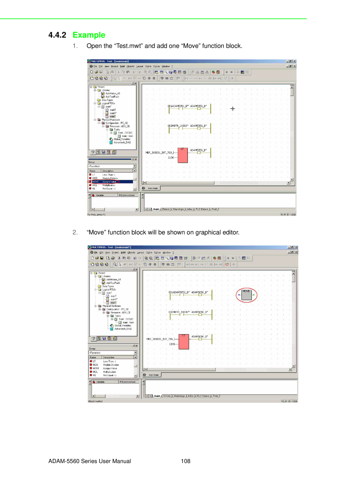 Advantech ADAM-5560 user manual Example 