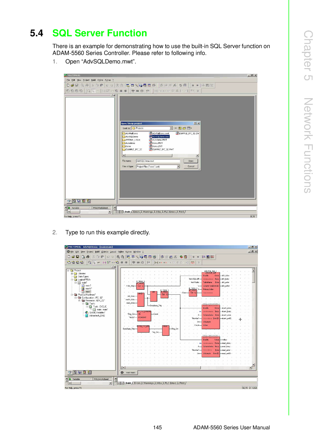 Advantech ADAM-5560 user manual SQL Server Function 