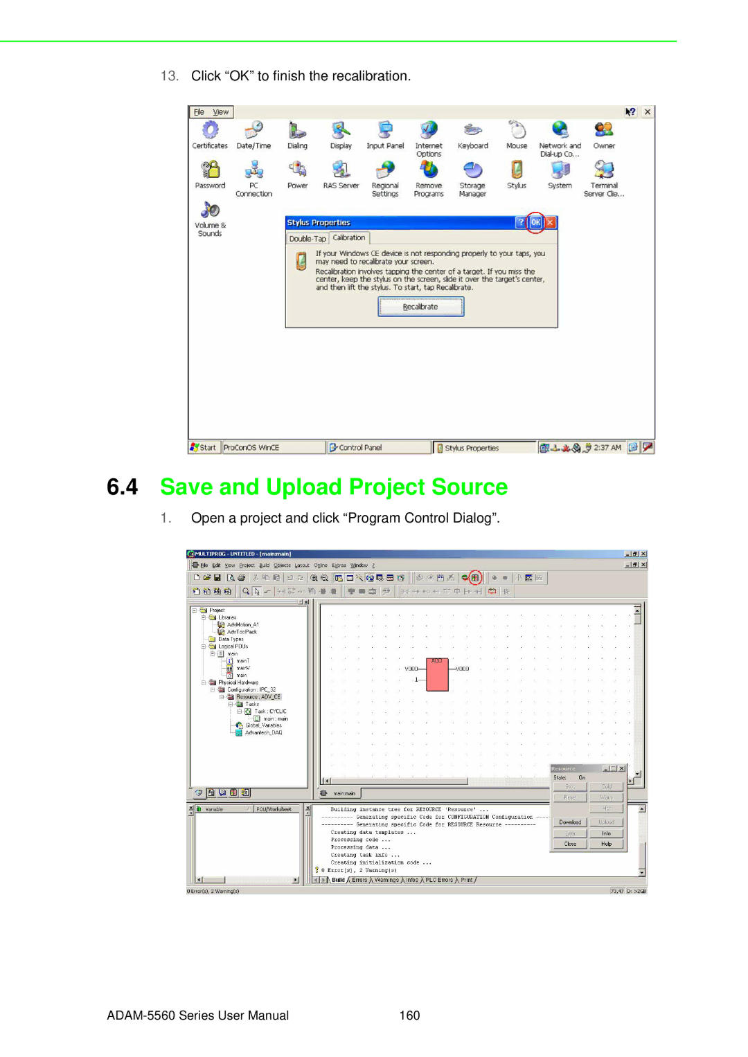 Advantech ADAM-5560 user manual Save and Upload Project Source 