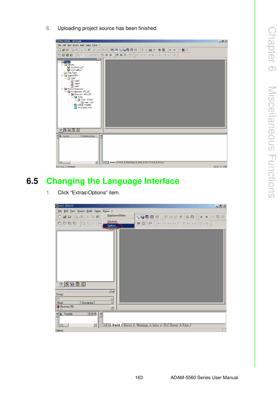 Advantech ADAM-5560 user manual Changing the Language Interface 