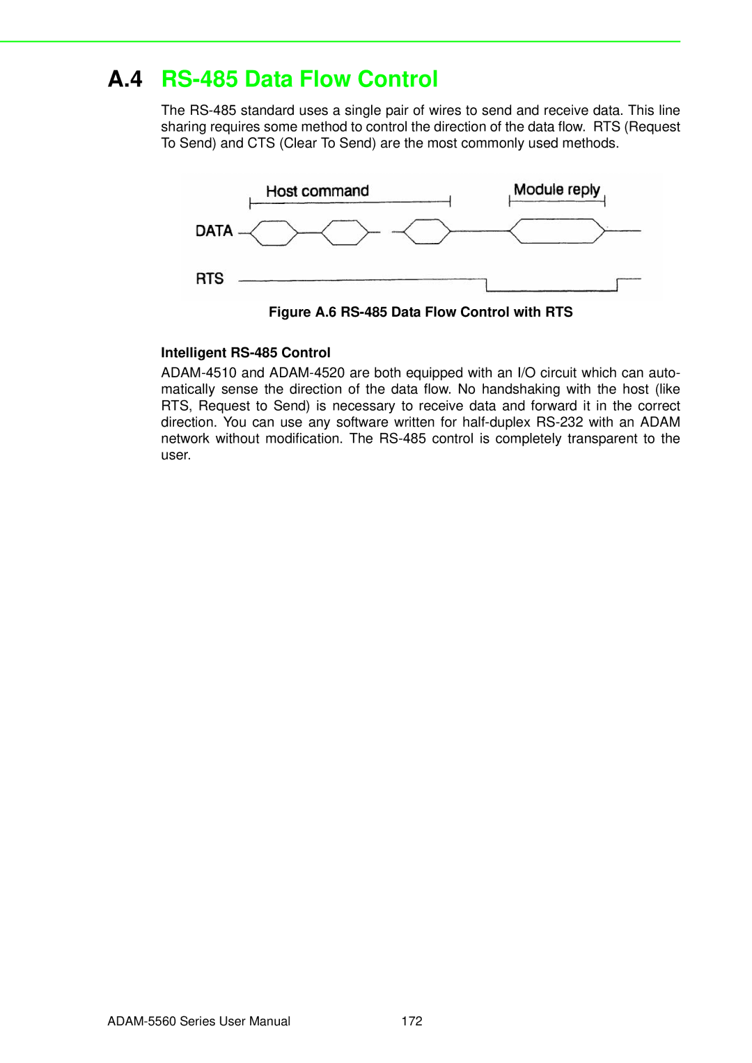 Advantech ADAM-5560 user manual RS-485 Data Flow Control 