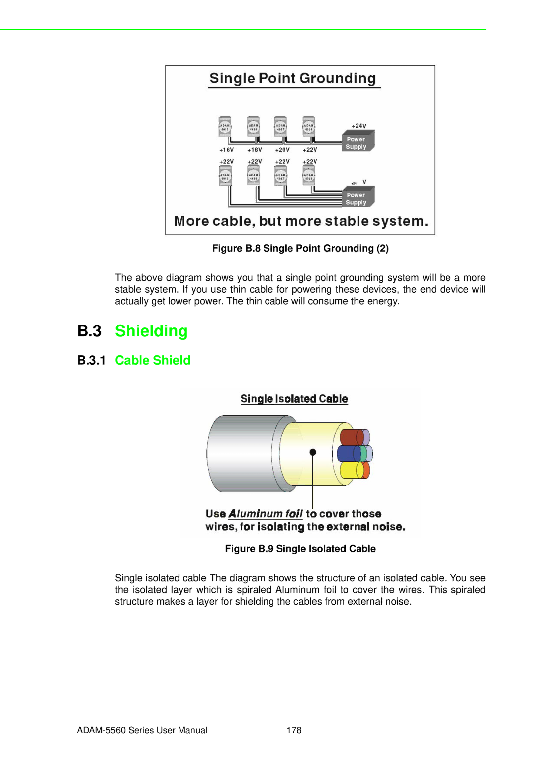 Advantech ADAM-5560 user manual Shielding, Cable Shield 