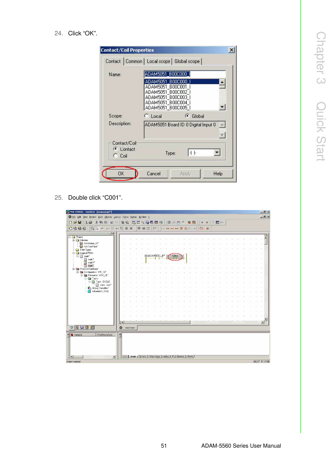 Advantech ADAM-5560 user manual Click OK Double click C001 