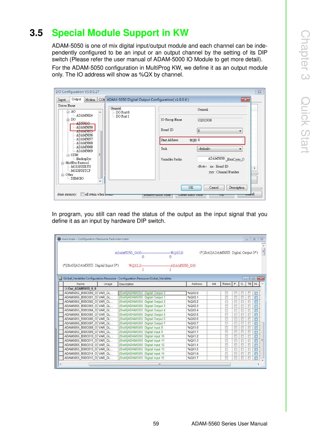 Advantech ADAM-5560 user manual Special Module Support in KW 