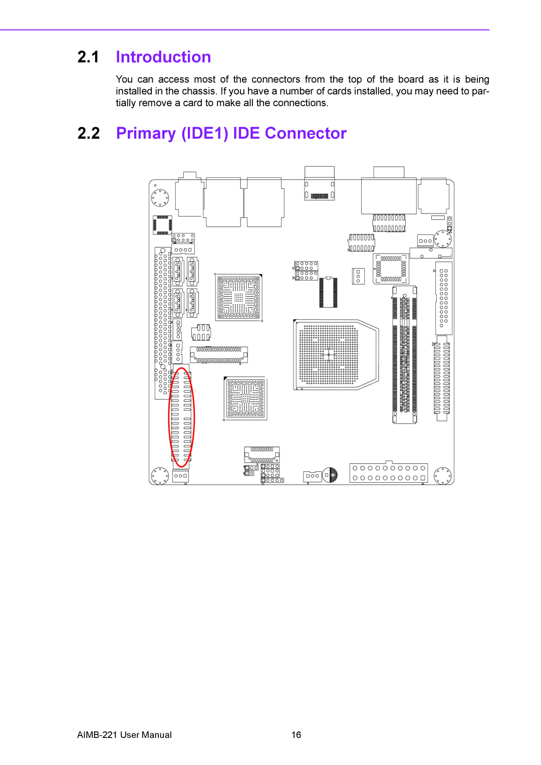 Advantech AIMB-221 manual Introduction, Primary IDE1 IDE Connector 