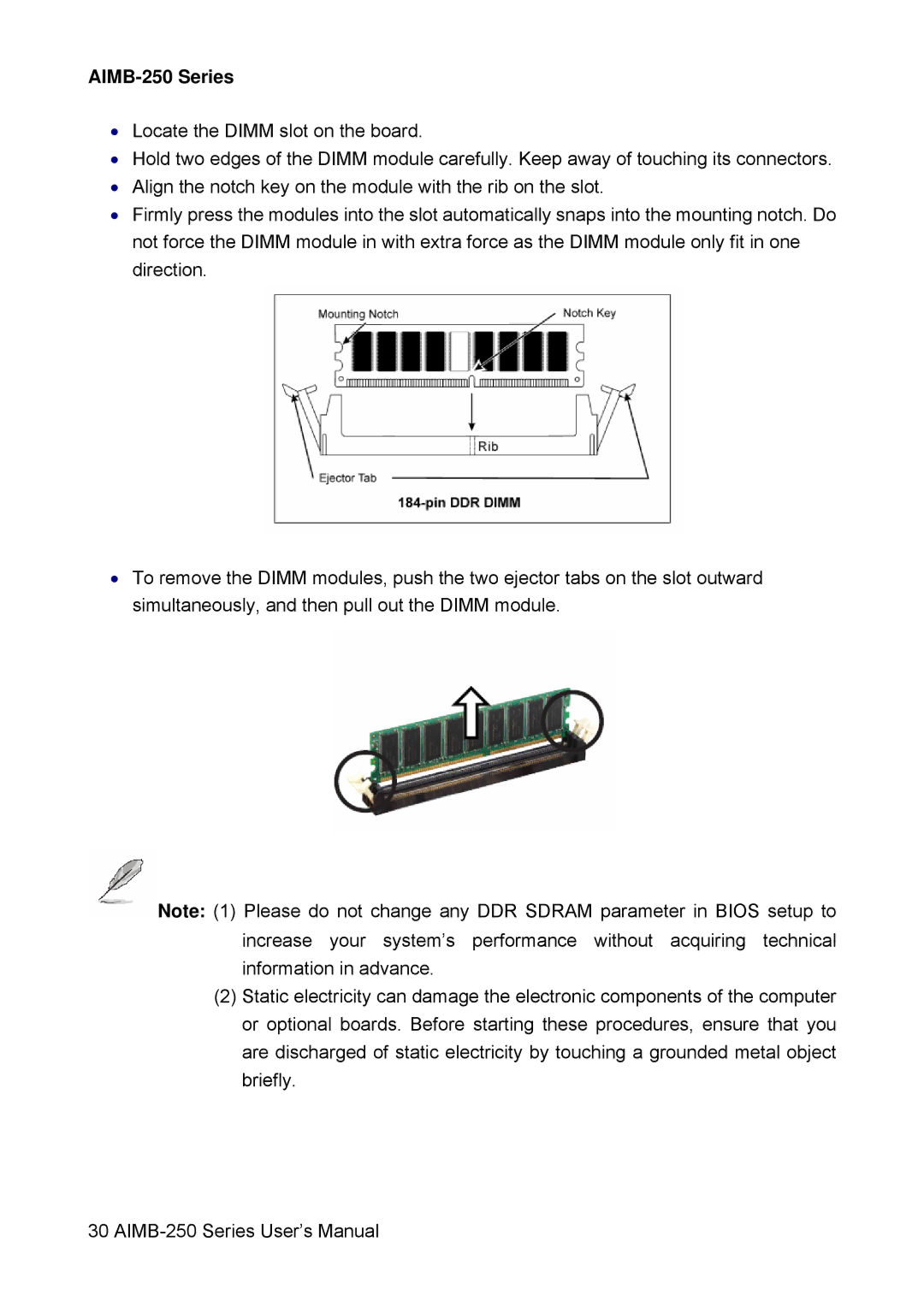 Advantech user manual AIMB-250 Series 