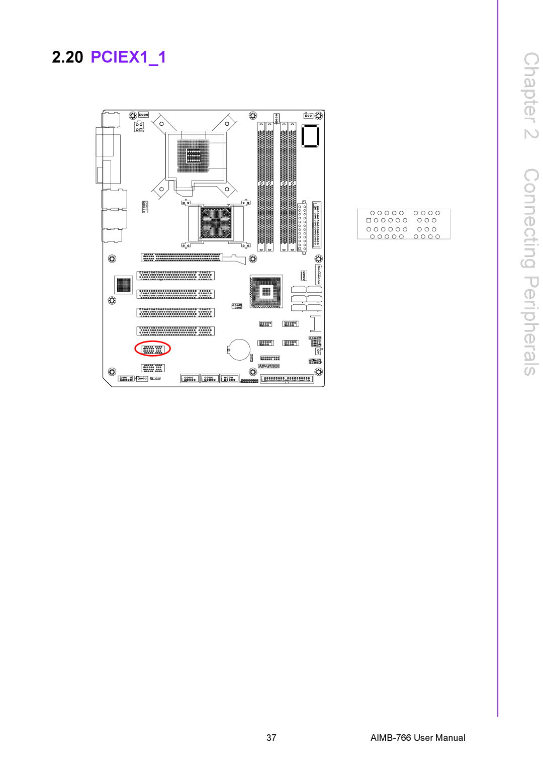 Advantech AIMB-766 user manual PCIEX11 