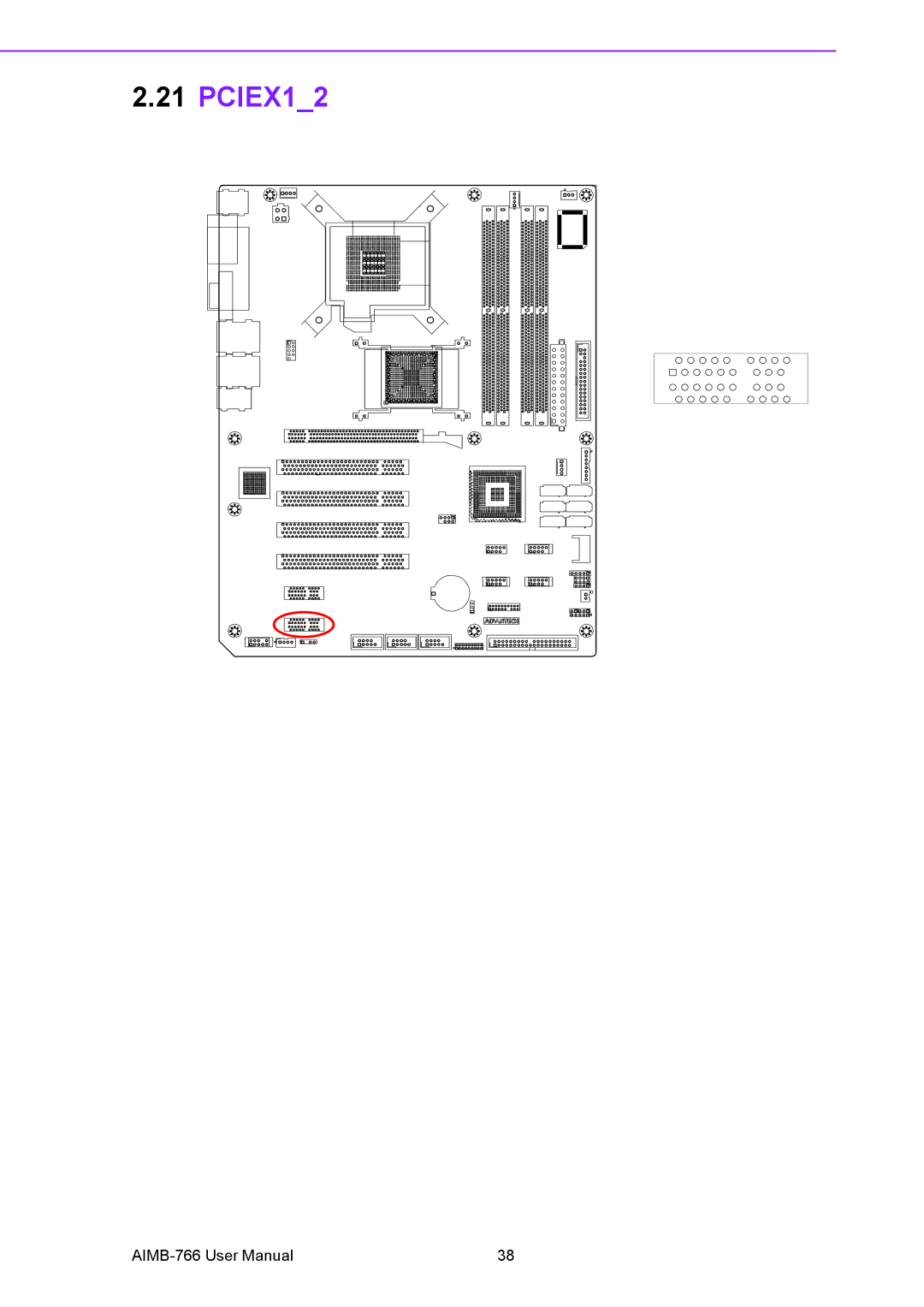 Advantech AIMB-766 user manual PCIEX12 