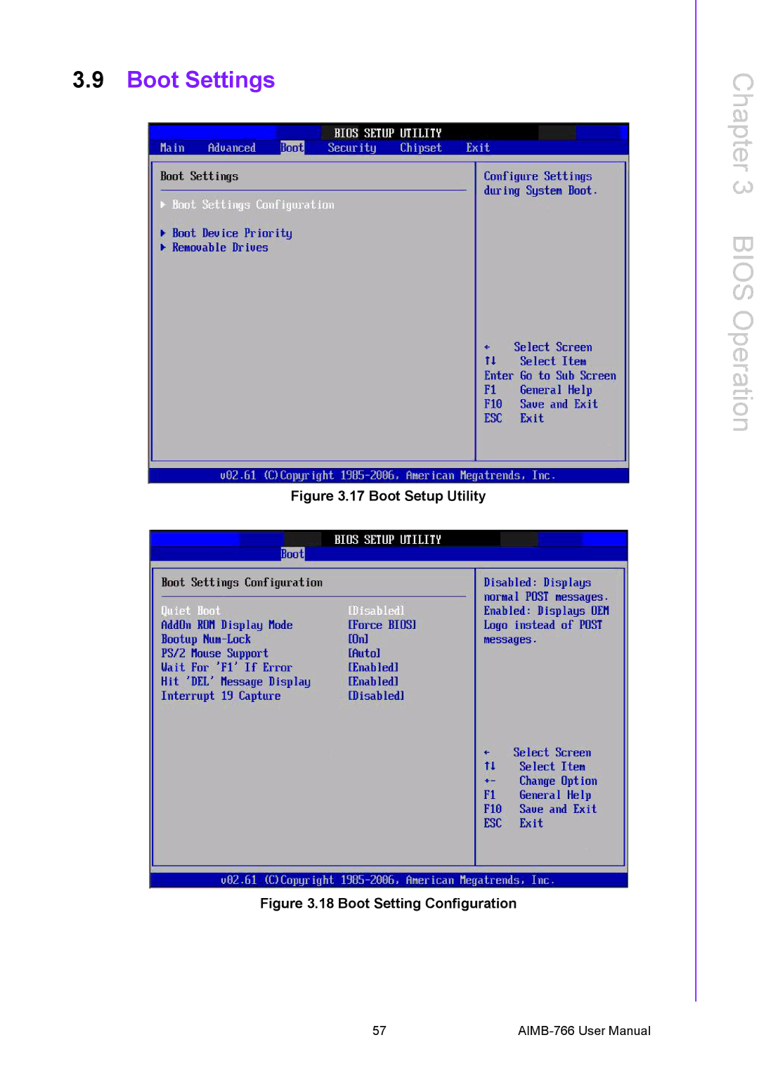 Advantech AIMB-766 user manual Boot Settings, Boot Setup Utility 