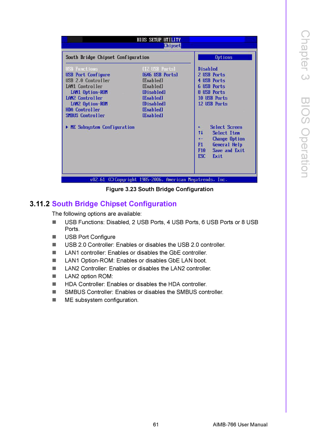 Advantech AIMB-766 user manual South Bridge Chipset Configuration, South Bridge Configuration 