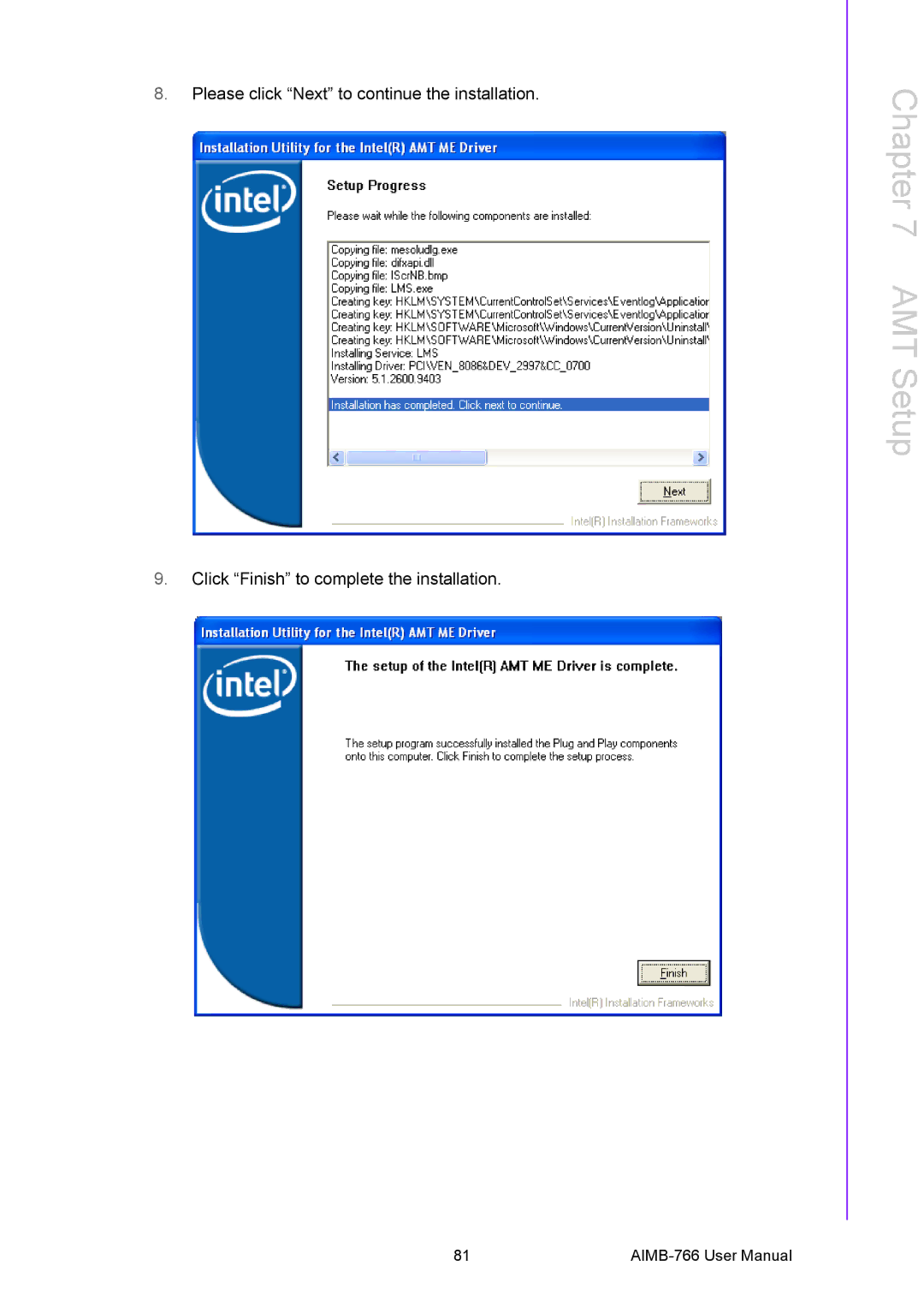 Advantech AIMB-766 user manual AMT Setup 