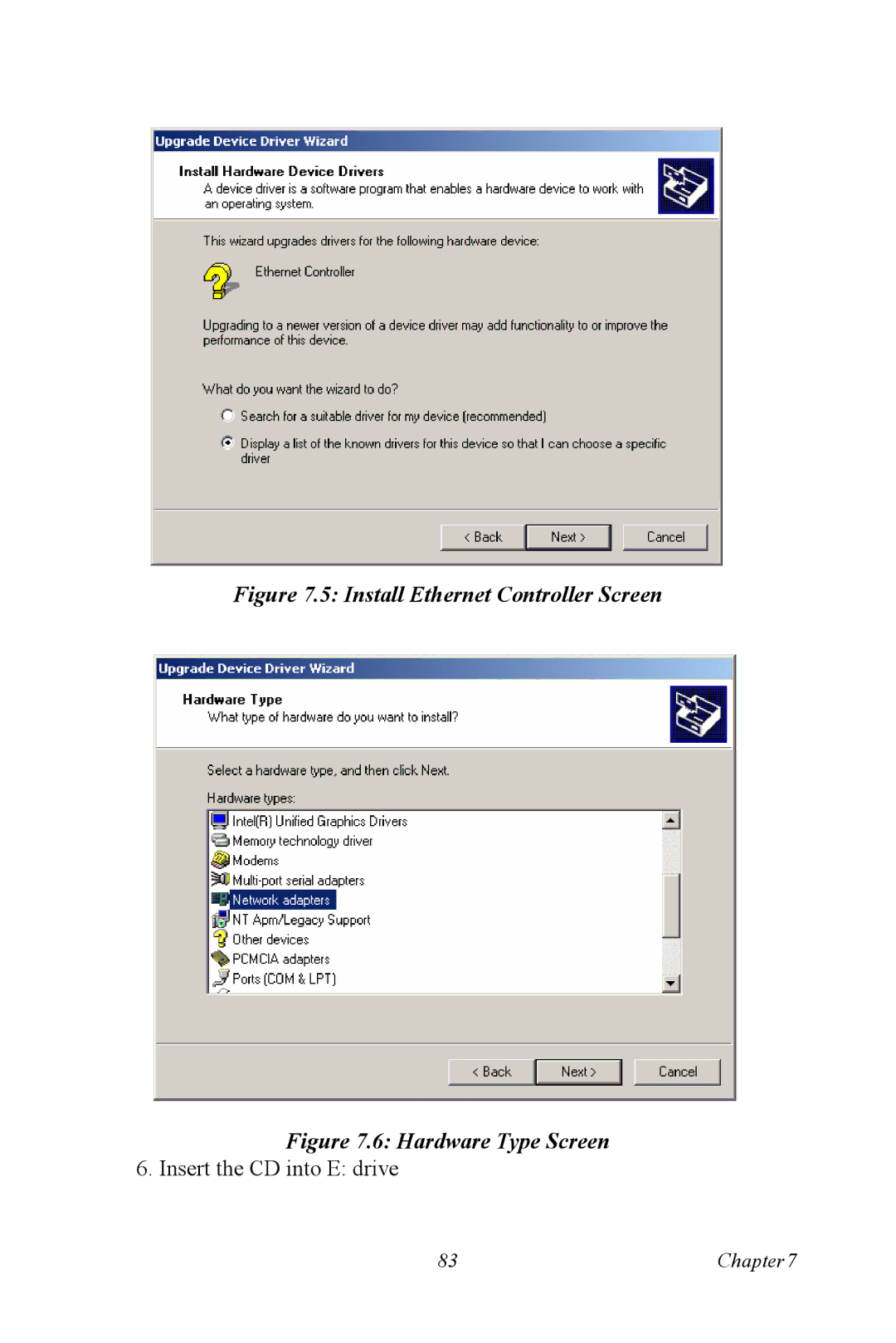 Advantech ARK-7480 manual Install Ethernet Controller Screen 