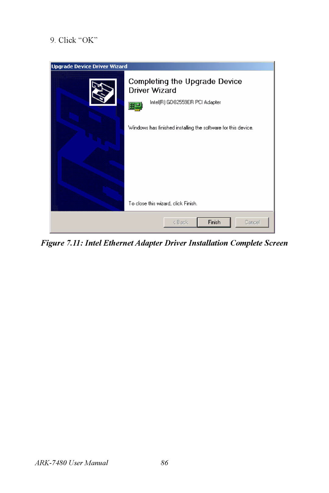 Advantech ARK-7480 manual Click OK 