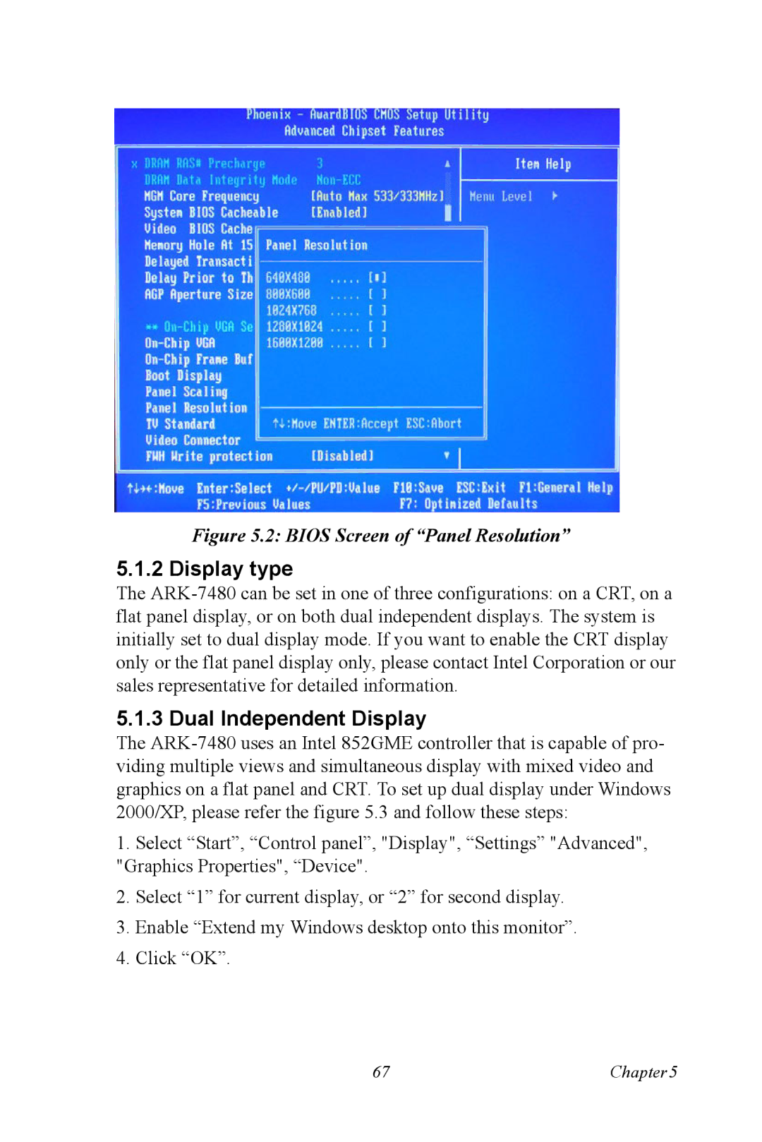 Advantech ARK-7480 manual Display type, Dual Independent Display 