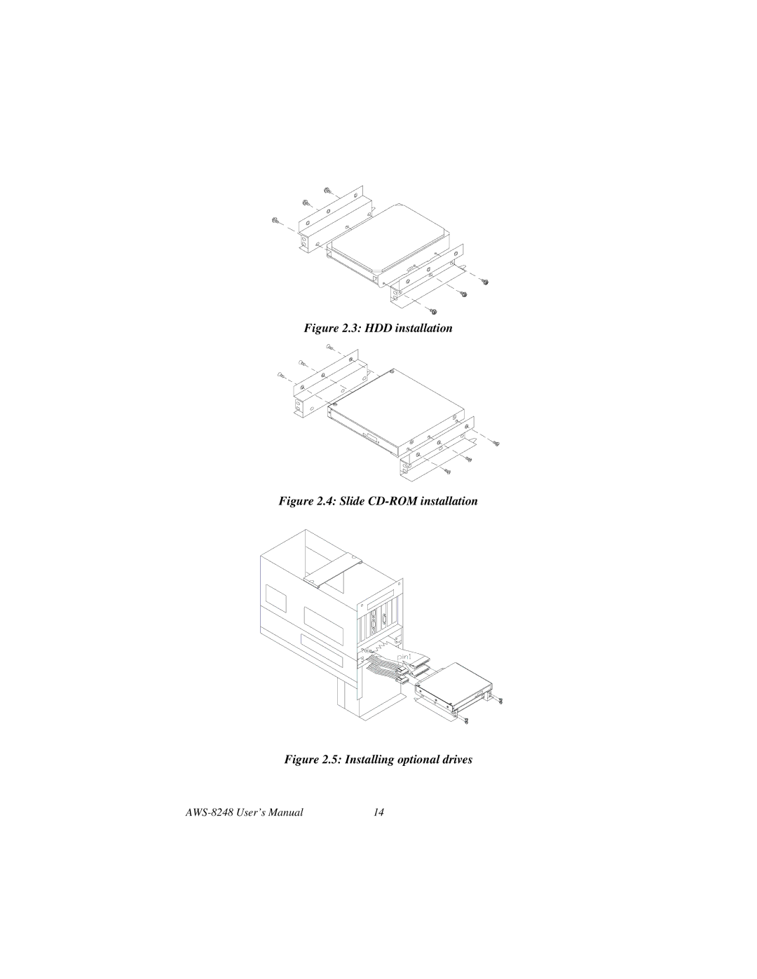 Advantech AWS-8248 user manual HDD installation 