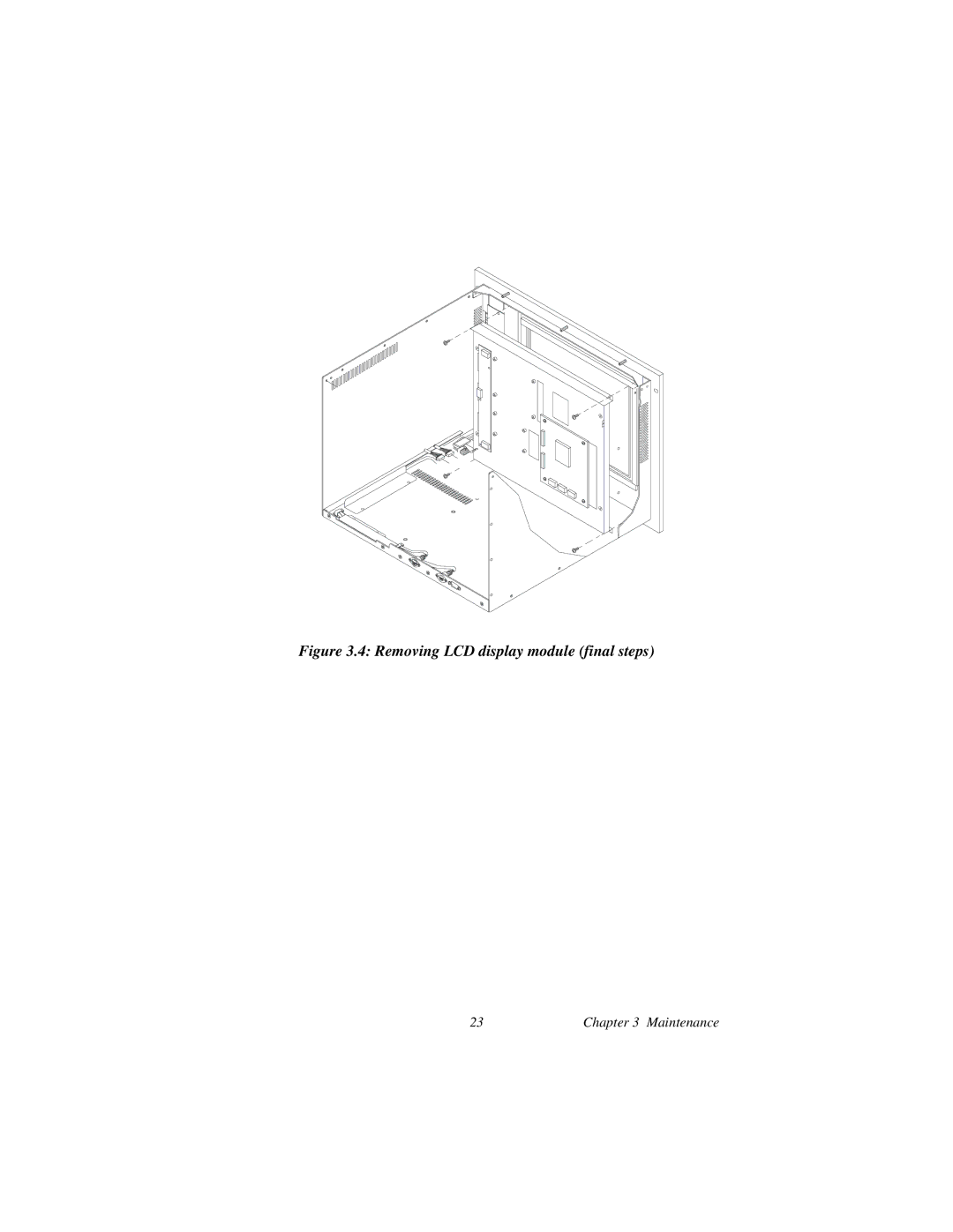 Advantech AWS-8248 user manual Removing LCD display module final steps 