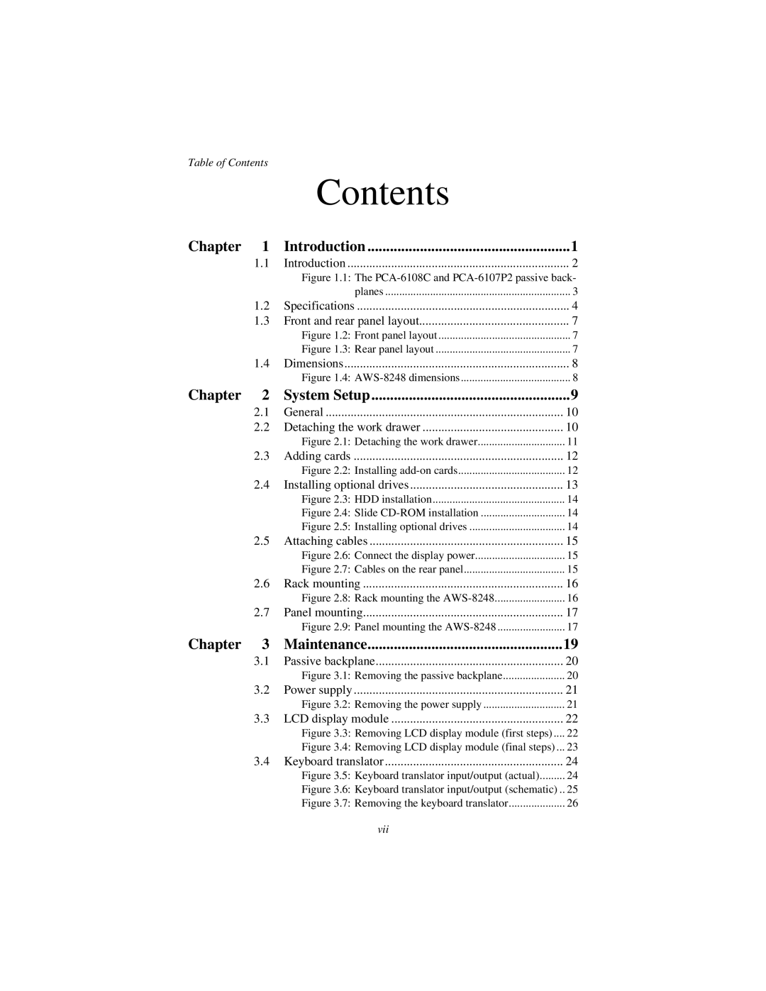 Advantech AWS-8248 user manual Contents 