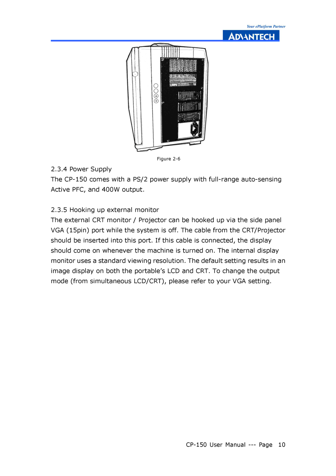 Advantech CP-150 manual 